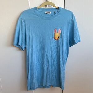 Sandro Blue T-Shirt with Bunny Graphic